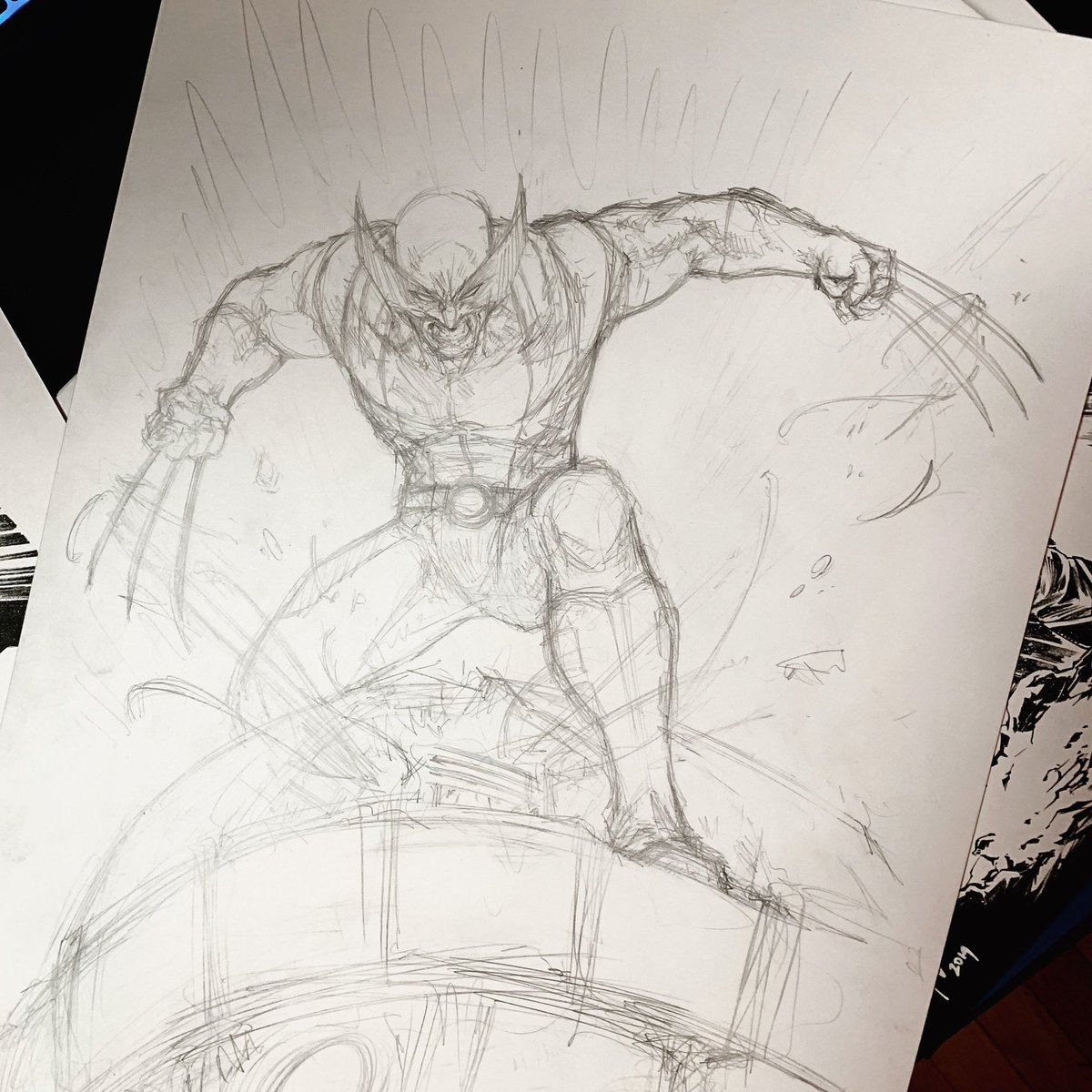 Sentinels make great background pieces 🤖 Commission WIP #wolverine #xmen # sentinel #marvel #pencil #sketch #comic #comics #comicart #art #artist #draw, image size:1200x1200