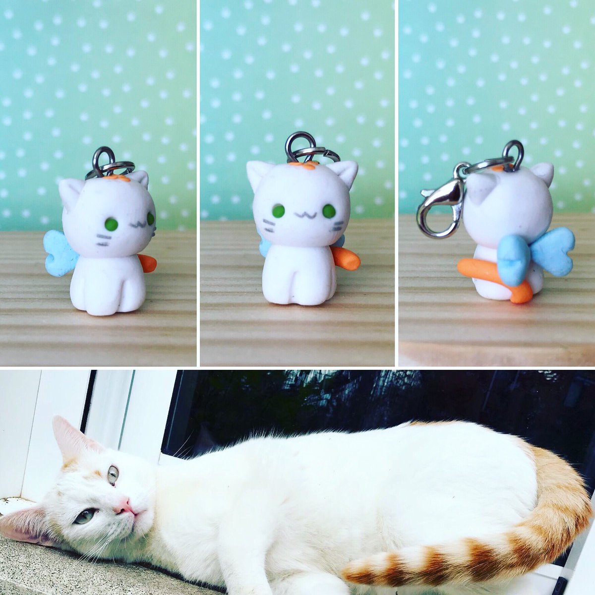 To remember our dear Latte 🌈 💔, Mommy made this little charm, that way, he will always be with us.

#alwayswithus #CatsOfTwitter #catmemorial