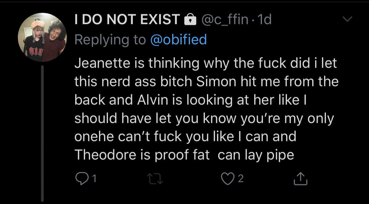 Theodore is proof fat  can lay pipe 