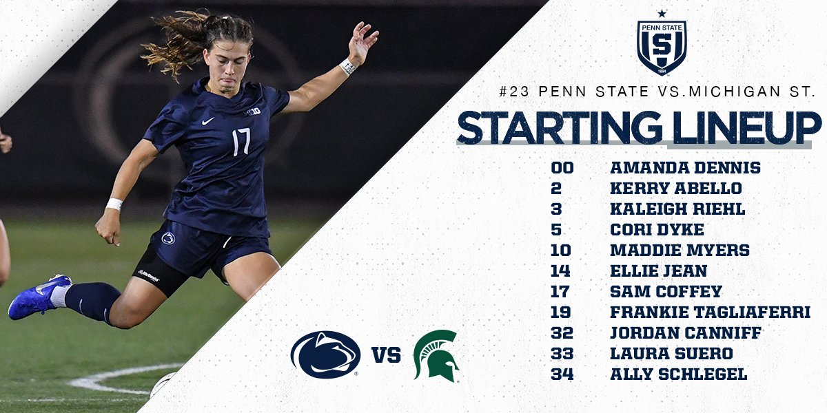 PennStateWSOC's tweet photo. Today's starters vs @MSU_wsoccer!
#WeAre #Pack28 https://t.co/tONYFl6Fo6