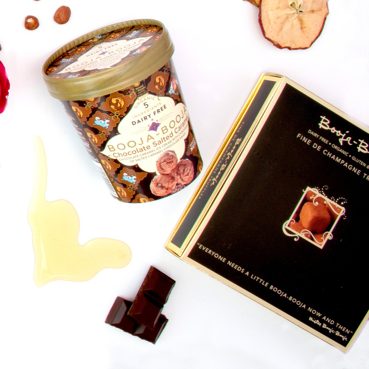BoojaBooja's tweet photo. Celebrating? Or snuggling down for a night in? Make the most of your Sunday night with a tub of our heavenly Chocolate Salted Caramel ice cream & sumptuous Fine de Champagne chocolate truffles. Enjoy! @holland_barrett @waitrose @OcadoUK
#organicseptember #tryorganic #boojabooja https://t.co/AC0k5oJU55