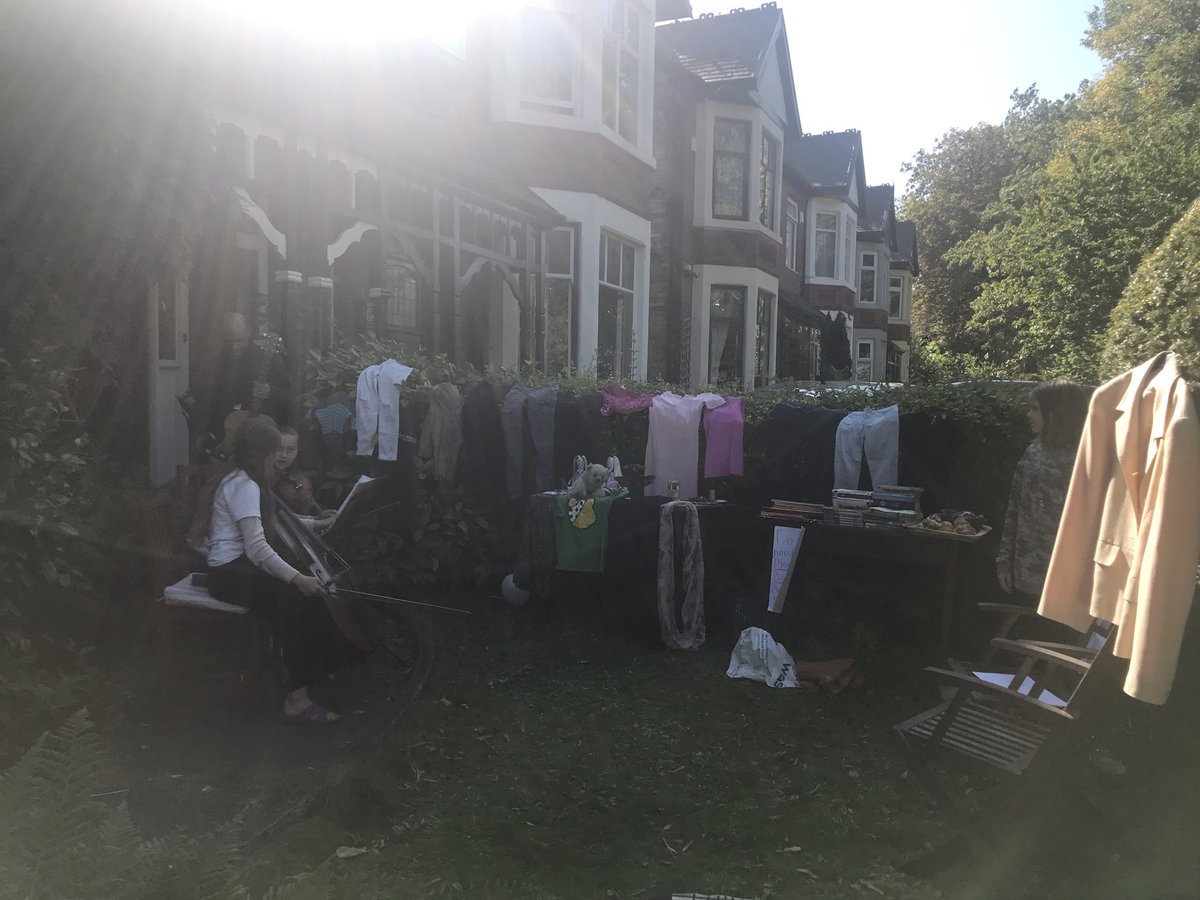 Saturday’s <a href="/JumbleTrail/">Jumble Trail</a> around streets of #WhalleyRange.  Such a great way to bring people out into the street for chatter, play, second hand treasures.  Reducing consumption whilst increasing connection. ♻️ Wonderful scenes. ❤️🌱🤸🏿‍♀️🌎 #LiveableNeighbourhoods