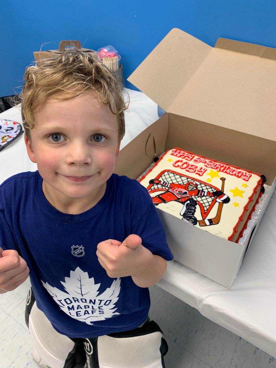 therealjoncogan's tweet image. ⁦@McElhinney_C30⁩ ⁦@CanesNHL⁩ Curtis, thought you’d enjoy seeing your likeness on a young Toronto goalie’s cake. Good luck this season!