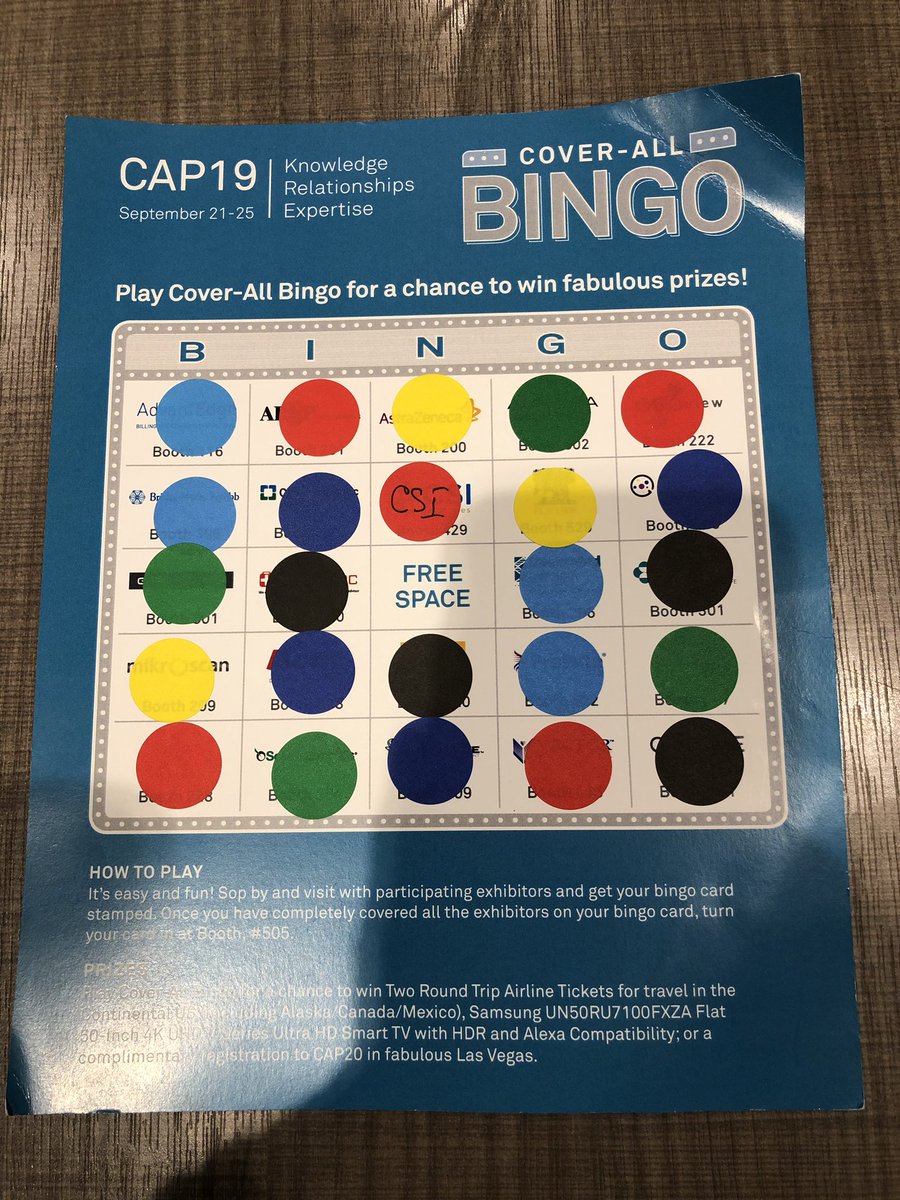 jennpincus's tweet image. I filled out my bingo card and met some awesome people! #cap19orl #cap19