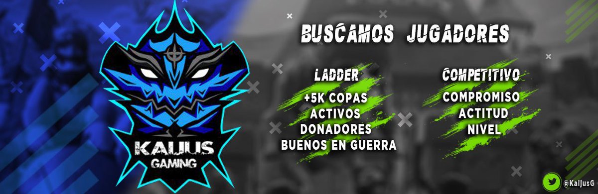 Estamos reclutando gente con experiencia en guerra de clanes y tenga cartas mayor a level 11 no importa el nivel de torre lo importante es que  sepas jugar.
Premio al primero y segundo lugar de ladder,al igual que al mejor en guerra. #GoKaijus Md. <a href="/Promotions_MDL/">Mᴀ́ϙᴜɪɴᴀ ᴅᴇ Lᴇᴄʜᴇ💦👅</a> <a href="/PromotionsXo/">Promotions RT'S Xo</a>