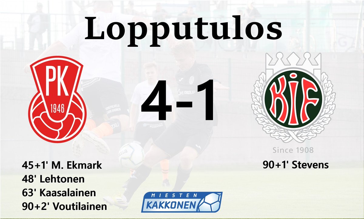 FCKiffen's tweet photo. MiPK - FC Kiffen lopputulos 4-1. Taistelu jatkuu #fckiffen #mustathurmurit #mipk #kakkonen https://t.co/KVMX3BbT4u