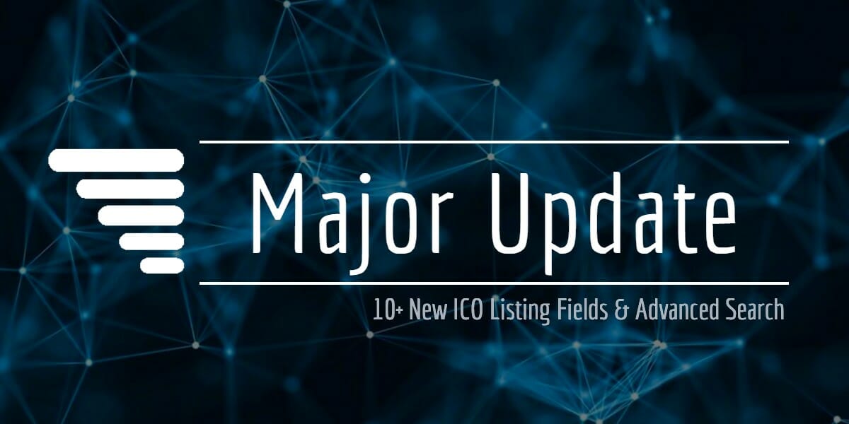 InitialCoinList's tweet photo. Major Update: 10+ New Listing Fields &amp; Advanced Search 
Read it here: https://t.co/3IiJSWU5rn 

#ico #initialcoinoffering #nopaidrating #bitcoin #ethereum #blockchain #eth #btc #sto #crypto #cryptocurrency https://t.co/b3r4IXwQNy