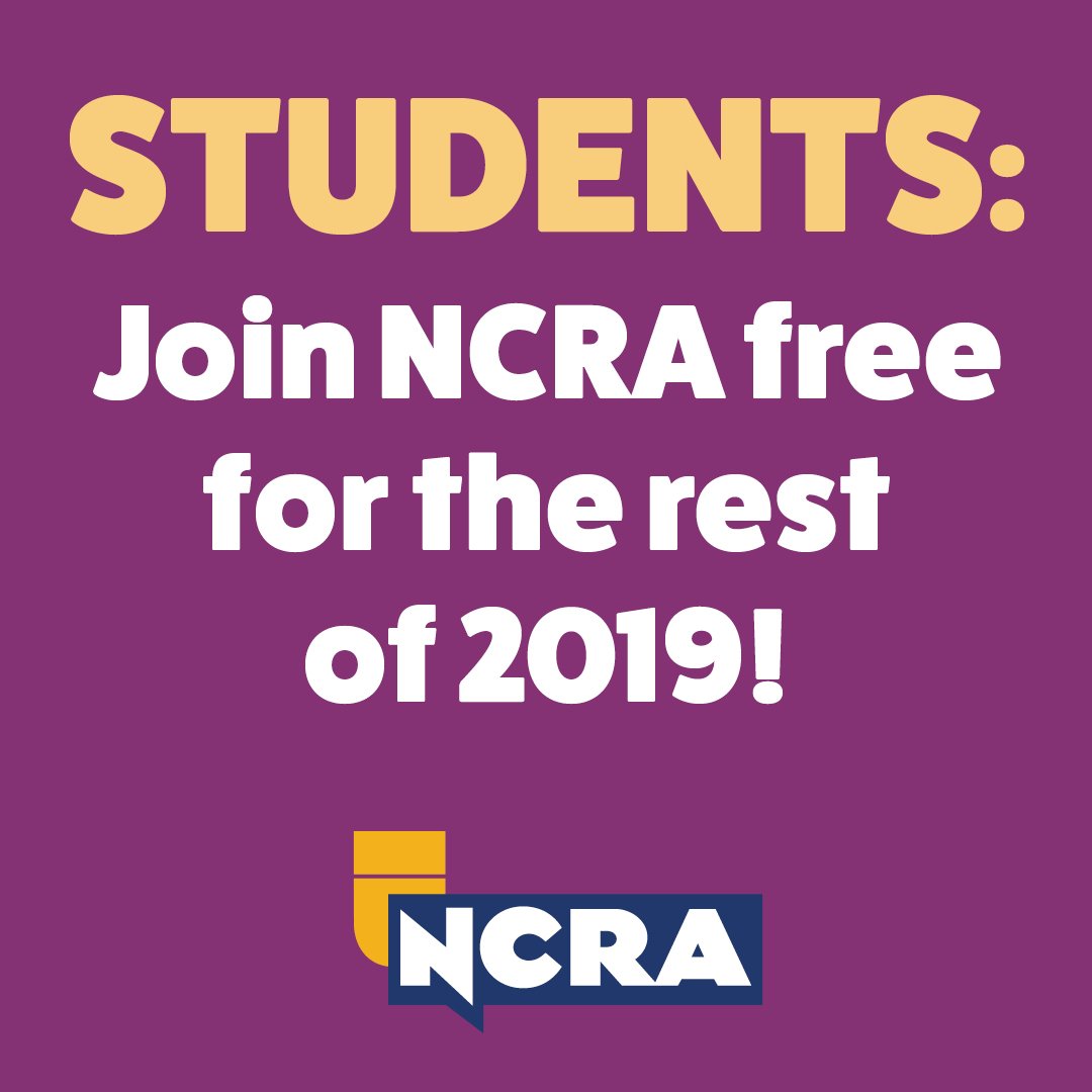 NCRA's tweet photo. New student memberships are free for the rest of 2019!
https://t.co/Vr3Tdb6RDu https://t.co/zd9bQGS89f