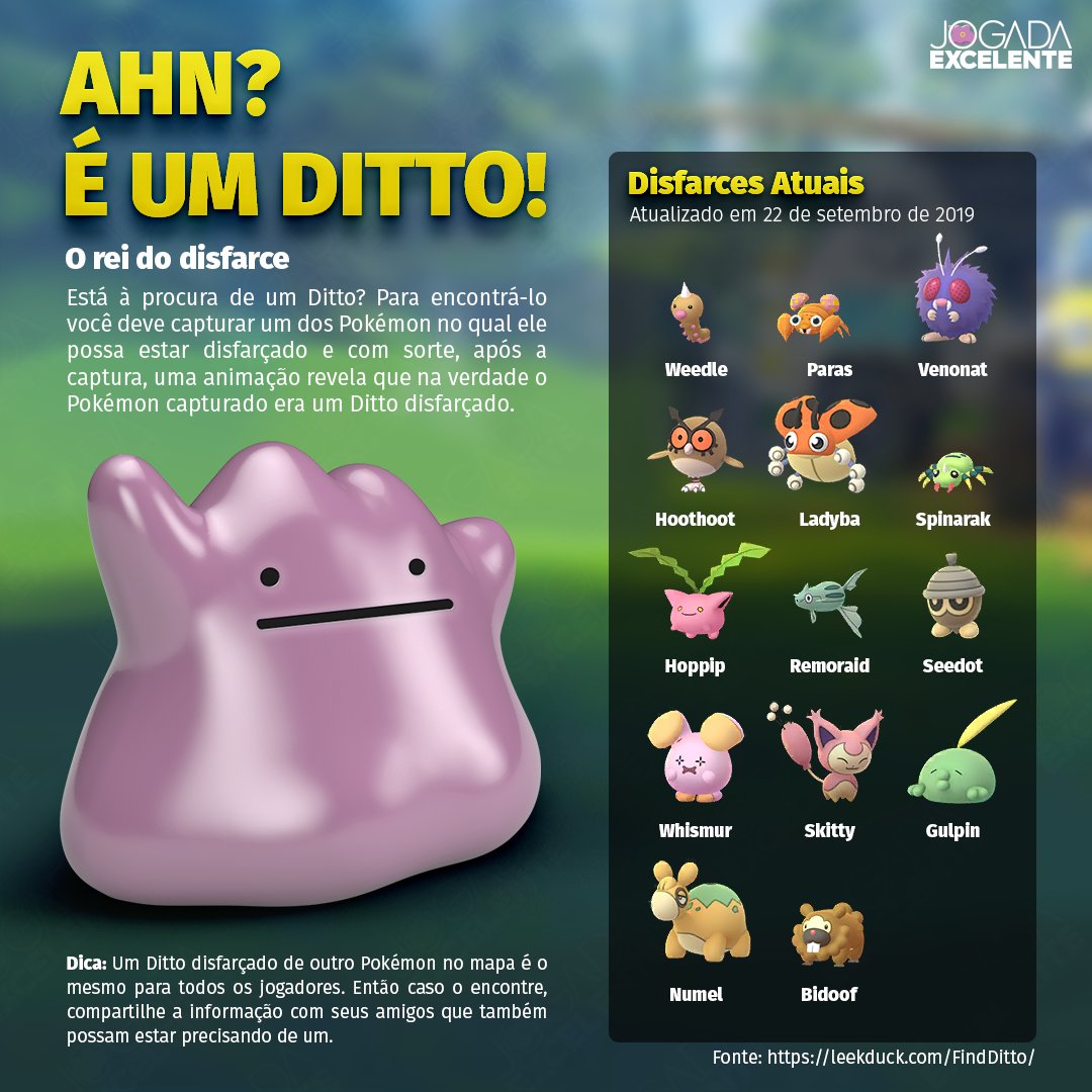 Como encontrar o Ditto no Pokémon GO! Dicas e lista de disfarces