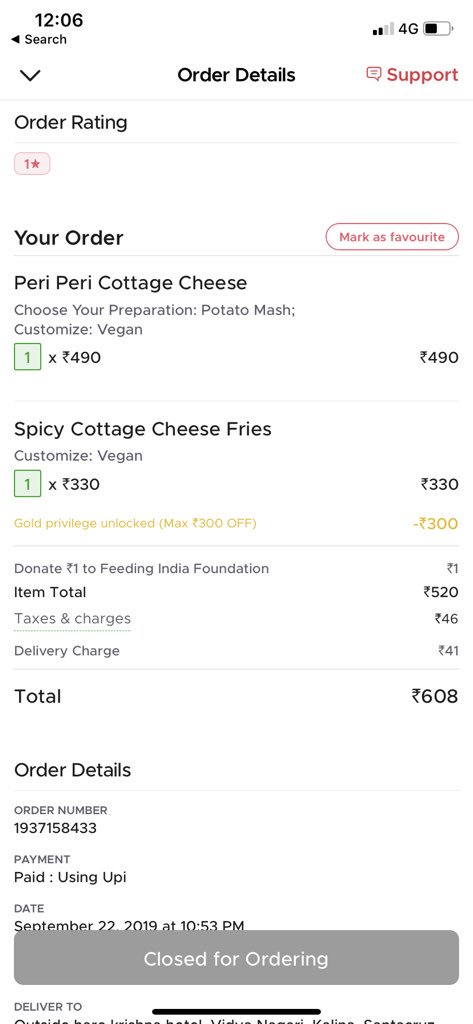 ashat10k's tweet photo. @ZomatoIN @zomatocare @ZomatoGold Thanks for not so helpful response team Zomato! https://t.co/hQ8fKL7asx