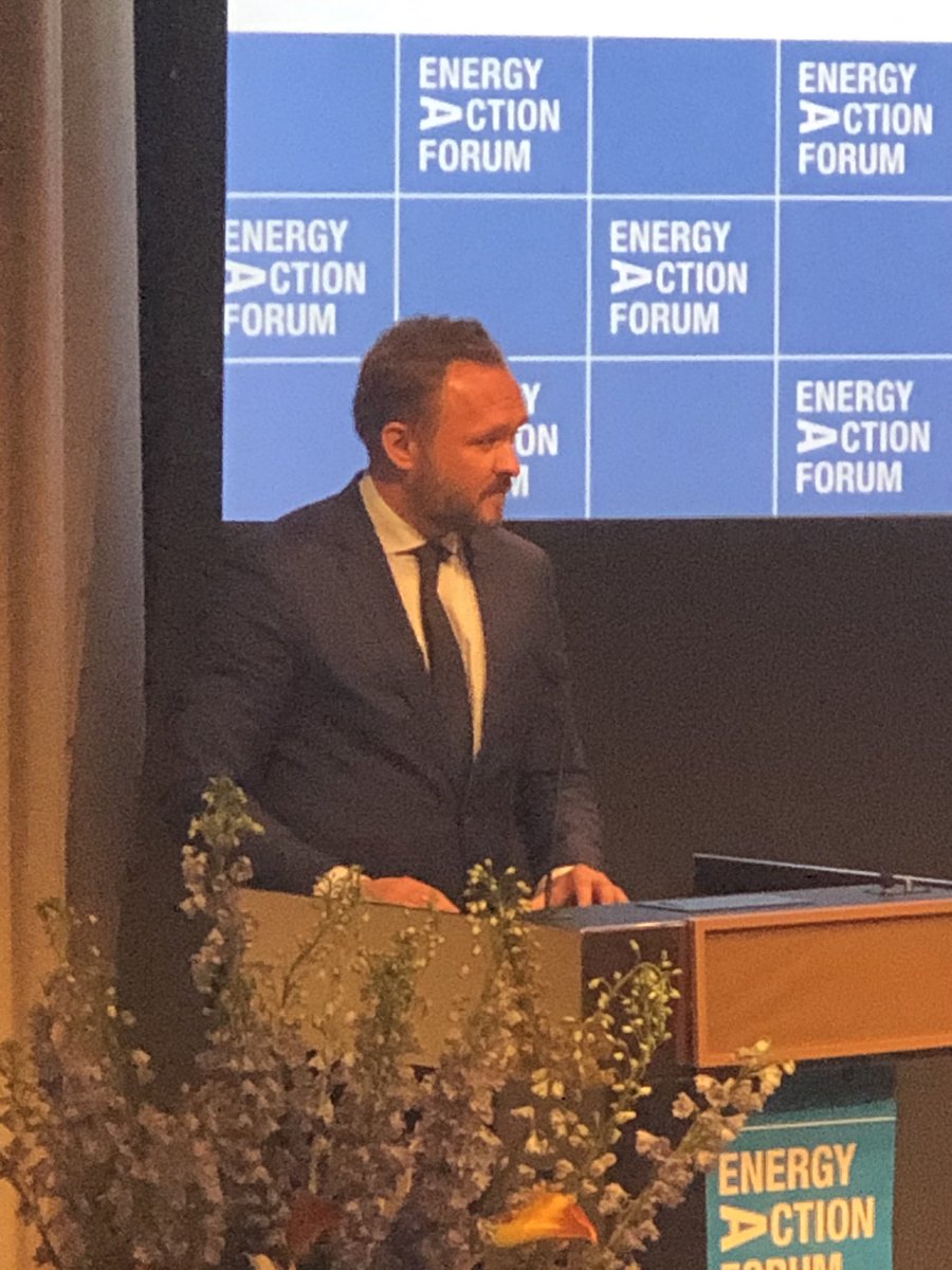 Here at #NYCClimateWeek and #EnergyAction with Bert Hunter of <a href="/CTGreenBank/">CT Green Bank</a> listening to Dan Jorgensen Minister of Climate, Energy and Utilities for Denmark who reported that last weekend the country received 130% of its power from wind power!  It can be done!