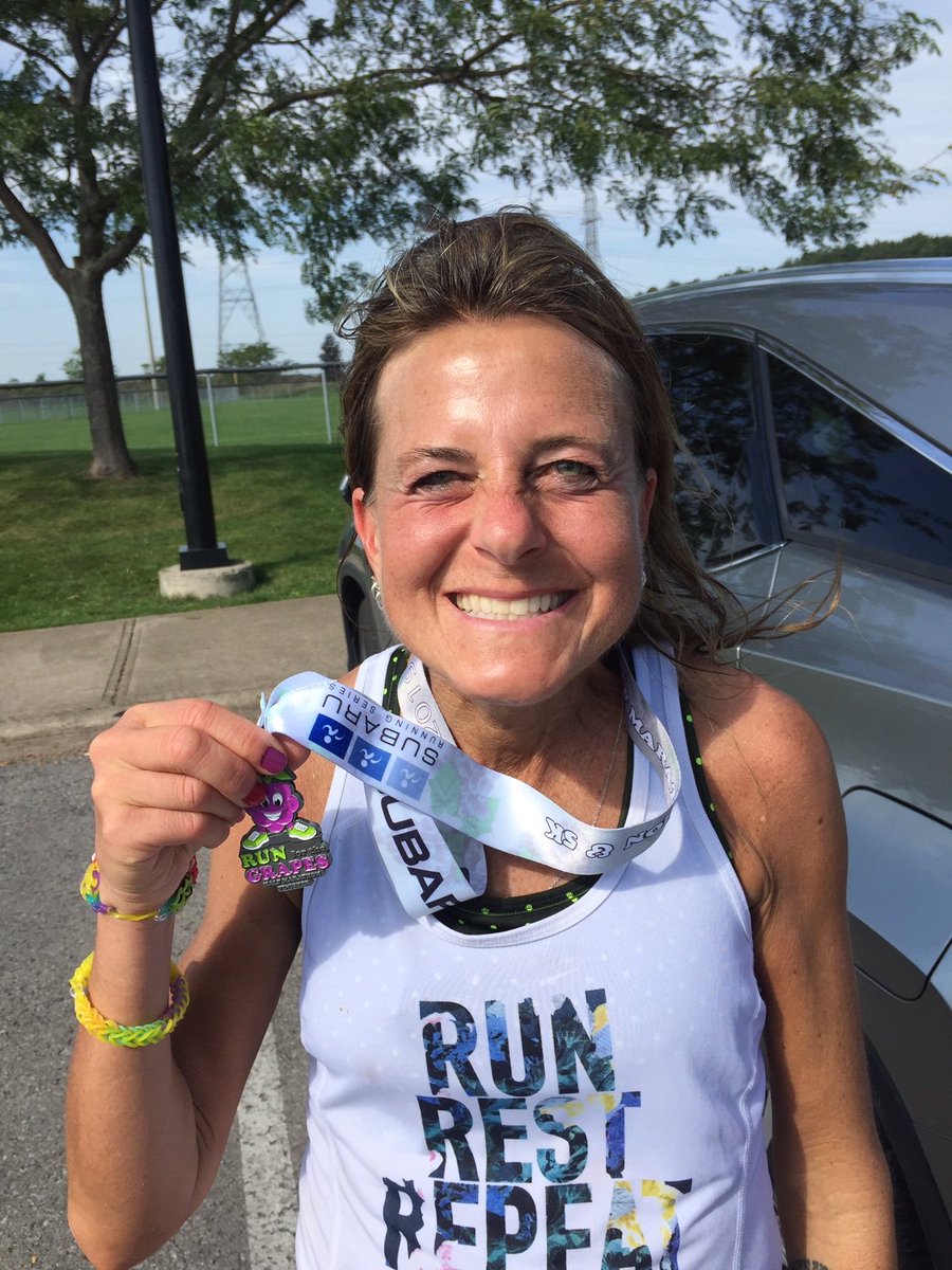cathyderksen's tweet photo. it was hot HOT hothot @ this morning's run for the grapes 1/2 marathon in st catharines! love this course for its challenging hills + scenic route. i felt very hot :) slowest 1/2 ever. happy w/ focus, 4th place in AG, + day with #crewdad. #trainingforfutureadventures #lovethehalf https://t.co/4DY9KqOrsn