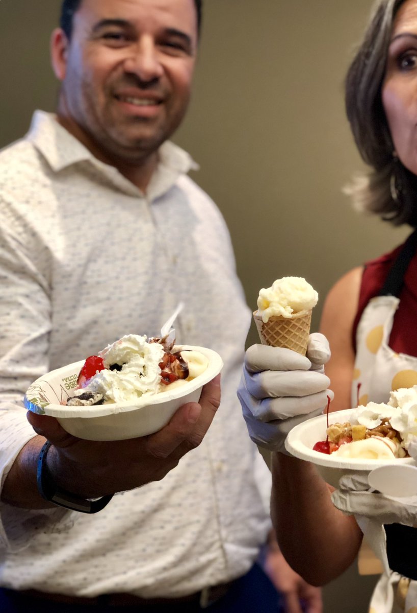 JRMACorp's tweet photo. Our #CRM super users🦸‍♀️🦸‍♂️ were in aprons hosting an ice CReaM social! There’s no better way to wrap up #summer2019☀️ and celebrate our internal system modernization &amp; growing team than with🍦#icecream #SoCal #teamwork #JoinUs https://t.co/QD0yF0NC2e
