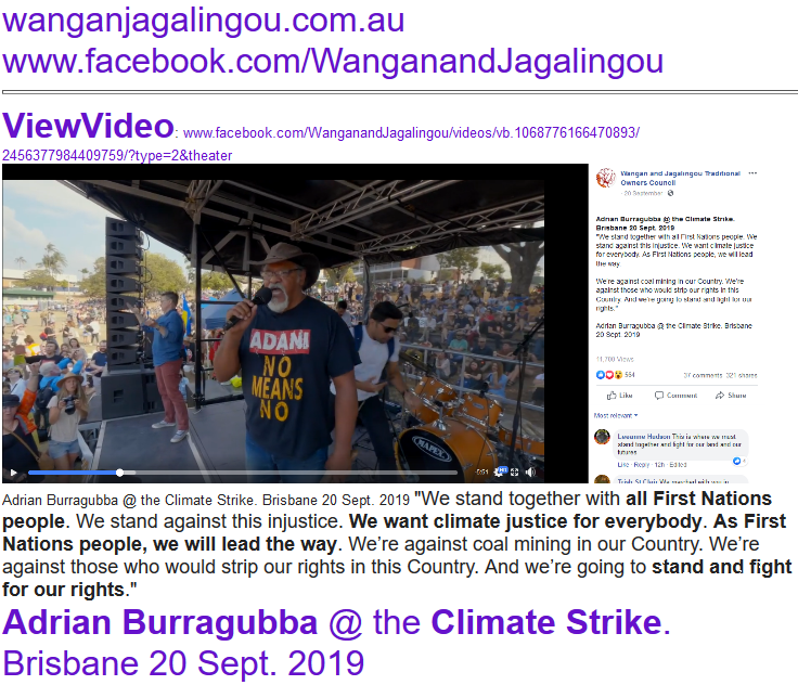 WgarNews's tweet photo. ViewVideo: #AdrianBurragubba at #ClimateStrike #Brisbane 20Sept2019 via #WanganAndJagalingou FB: https://t.co/38JEf4JZsQ #SignThePledge to #StandWithUs #againstAdani: https://t.co/H8HaJk0PuW #AboriginalTalk ft W&amp;J #SupportAndAdvocacy 4 #AboriginalPersons: https://t.co/B4y2KVFFBC https://t.co/ezR6V0N0oU