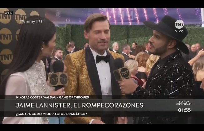 "Estuve satisfecho con el final"," fue una sorpresa cuanta pasión mostró la gente" #Nikolaj sobre el final de #GameOfThrones
#PegameConLaManoDeOroYDecimeCersei
#QueSeNosDerrumbeUnCastilloArriba
#Emmys2019
#LosPajaritosDeVarys
