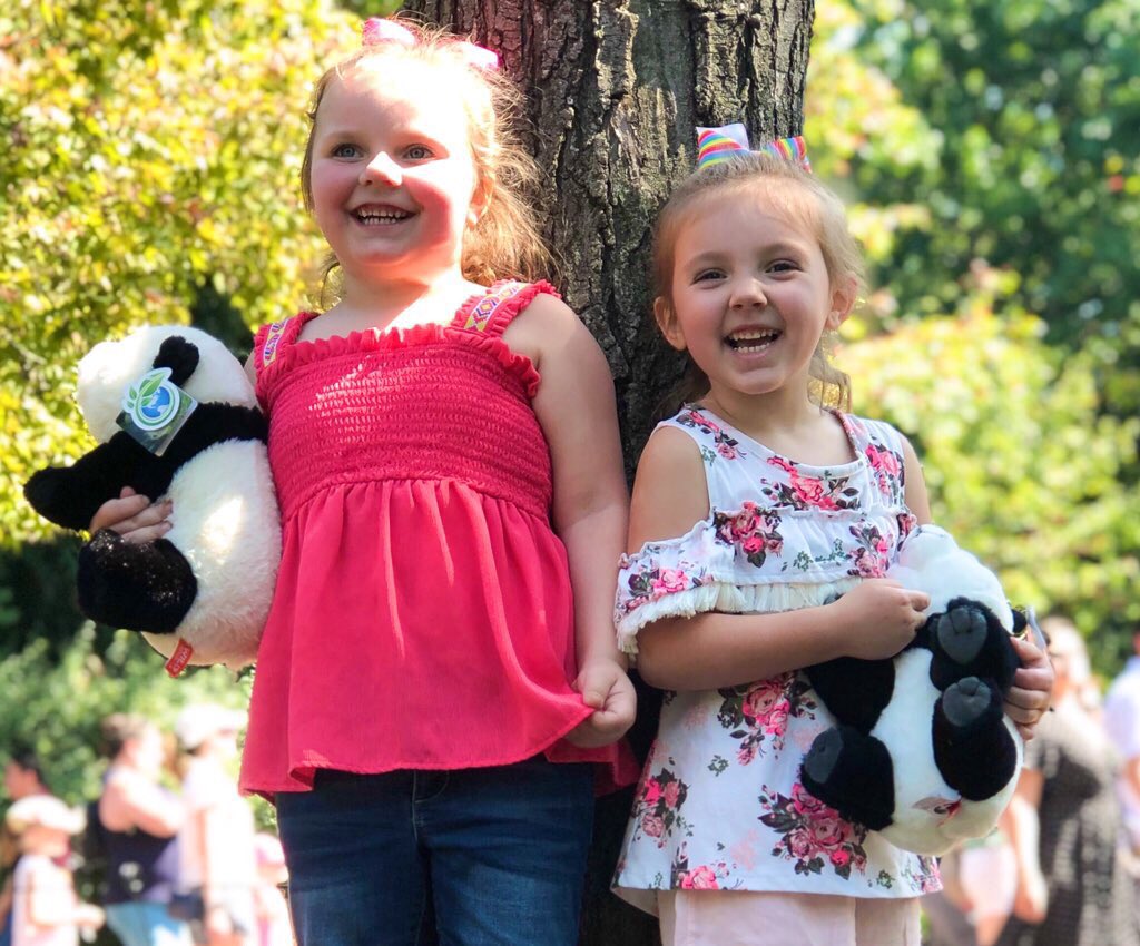 mama_ambss's tweet photo. I haven’t been posting too much but life gets busy between school, work, and family time. These are a few cute pics of us and the girls at the zoo this weekend! They had a blast and of course they got the same souvenir 🐼☺️ https://t.co/paf0Nxr4KC