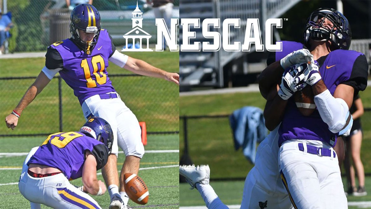 EphSports's tweet photo. Jr. WR Frank Stola &amp; Soph. Punter/Placekicker Andrew Schreibstein land NESCAC Honors for Roles in Win Over Tufts on Saturday - https://t.co/W7T7v5qLrg https://t.co/ODodw9CLaX