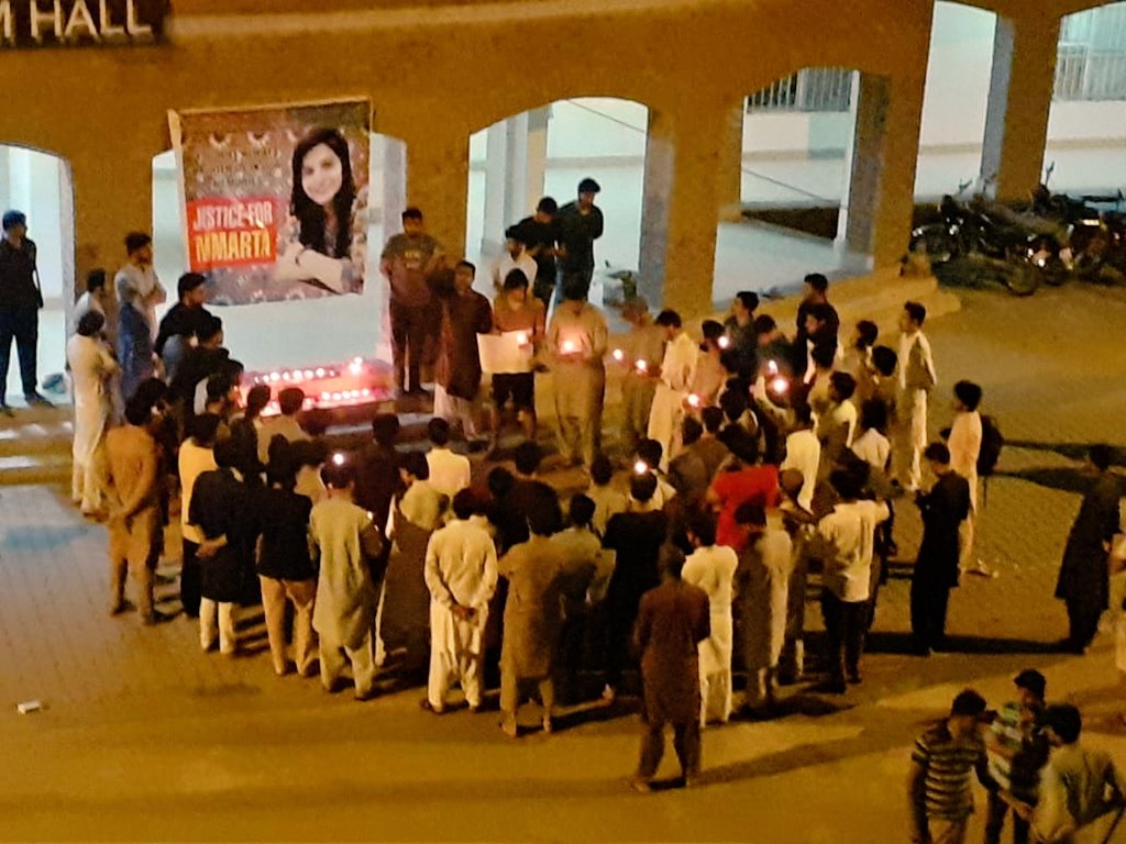 aaftabkhaskheli's tweet photo. "You Always be with us in our Memories"
Well done @SaifChachar and his team for conducting #Protest and Lightup Candles in the memory of #DrNimritaKumari at #NFCMultan's Hostel . #SindhiSangatNFCMultan #JusticeForNimrita #JusticeForNimerta #ArrestMianMithoo https://t.co/k2j8y0hEnE