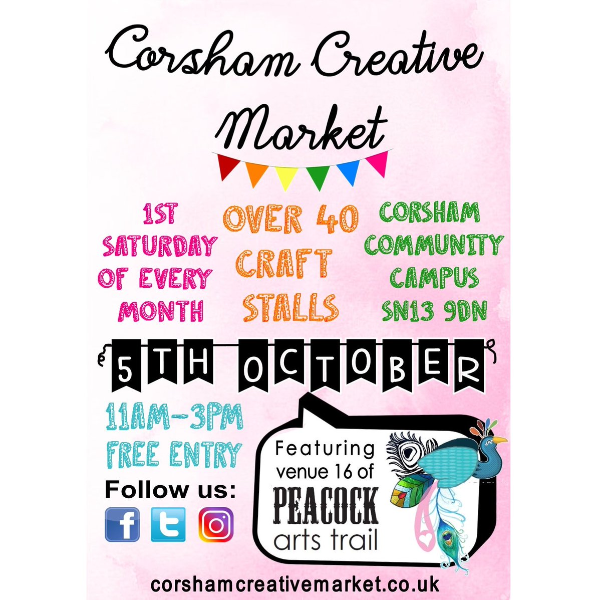 We are so excited for our next market at <a href="/corshamcampus/">Springfield</a>  that will feature Venue 16 from <a href="/peacocktrail/">Peacock Arts Trail</a>! Will we have our main hall filled with artists as well as <a href="/ndaviscrafts/">Nicola Davis Crafts</a> Kate Peters <a href="/ArtEnglefield/">Charlotte Englefield Art</a> &amp; <a href="/TheBarkingHen/">BarkingHenJewellery</a> who will be using the exhibition space for their exhibition
