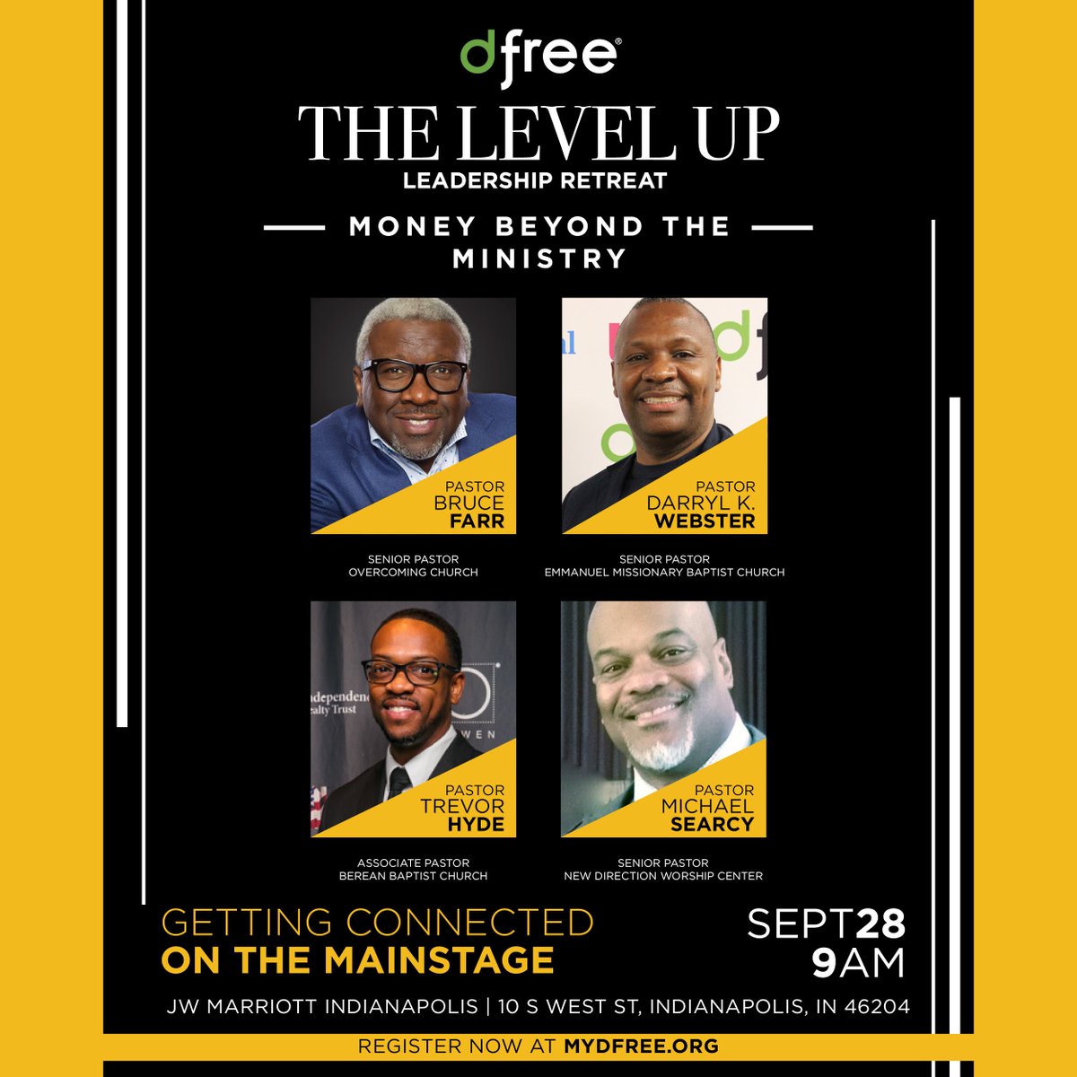 dfreemovement's tweet photo. #LineUpAlert - 🙌🏾 🙌🏾 🙏🏾 🙏🏾 Happy Sunday! 🙌🏾 🙌🏾  It's time to #LevelUp about money BEYOND the ministry! 💰 💰 Hear from these dfree® Loyalty Pastors at the #LevelUp Leadership Retreat on Saturday, Sept. 28! Learn more at https://t.co/9vvJvovrGA.
#mydfree #intheblack #ministry https://t.co/Qv8Y4jsaHW
