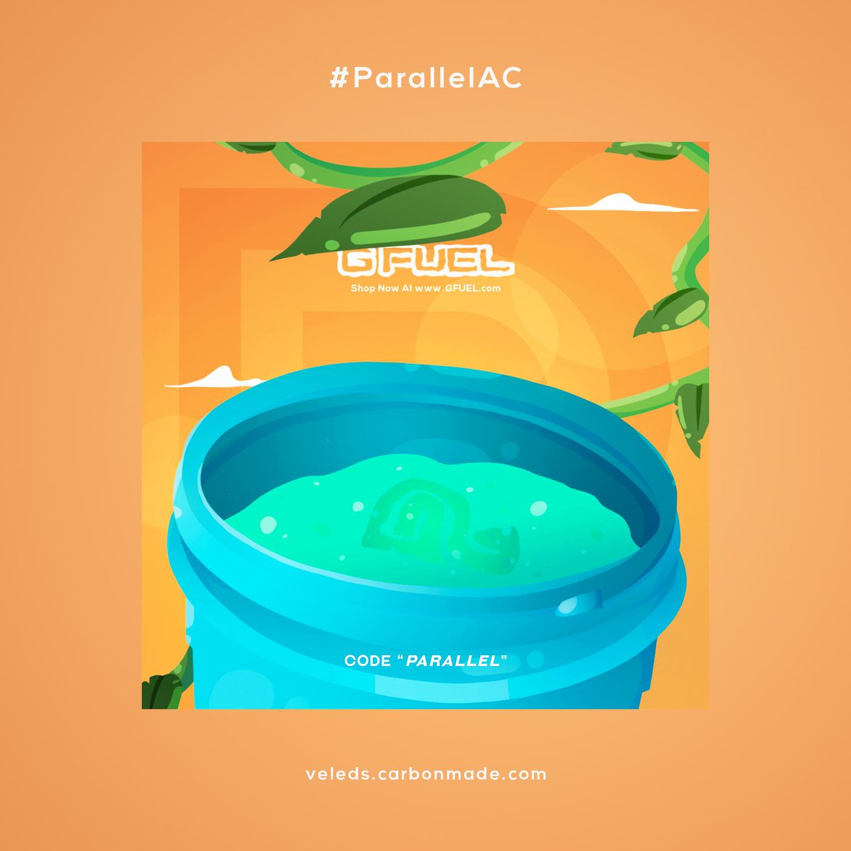 ttosei's tweet image. illustrated advertisement for @team_parallel x @GFuelEnergy
third &amp;amp; final submission for the #ParallelAC

any support is appreciated! 🧡