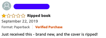 BrokeMillennial's tweet photo. PSA: The reviews on Amazon isn't to complain about Amazon customer service/damaged products. If you rate a book a 1 star for a ripped cover then it hurts the author's overall rating. https://t.co/DTbKVAOsZu