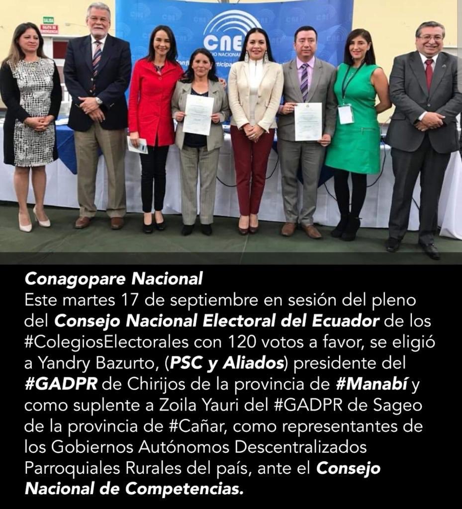 MoisesTacle's tweet photo. Felicitaciones al Alcalde Edson Alvarado de Santa Lucía y a las Presidentas de  juntas Parroquiales: Yandry Bazurto de Chirijos Manabí y a Zoila Yauri de Sageo  Cañar. Todas estas autoridades secciónalos de la 6 y Aliados sirviendo a los intereses de sus pueblos @jaimenebotsaadi https://t.co/IrOEJPCRR9