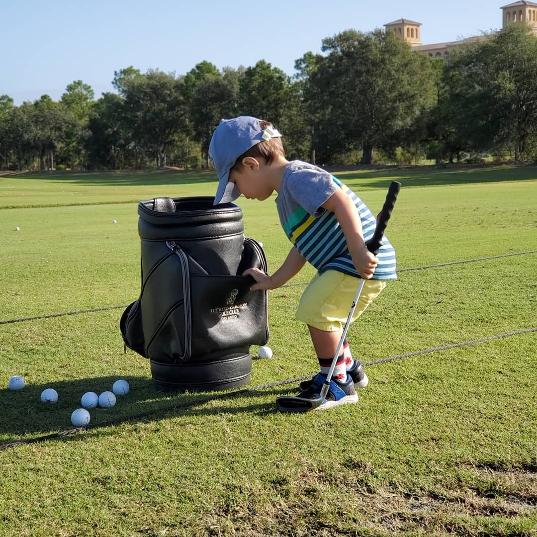 Paige_Mackenzie's tweet photo. Mom, Dad....I get it now....Why you took me and @BrockMackenzie to the course as kids. #CatchingTheBug #2yrsOld https://t.co/LkmPpKacAP