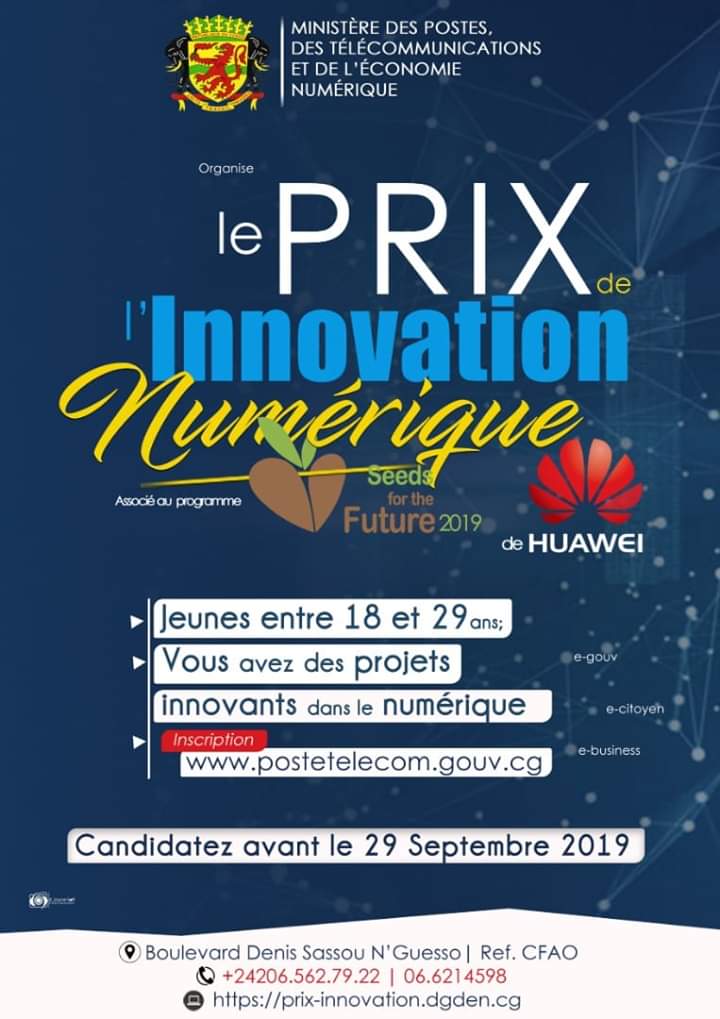 Vous pouvez concourir jusqu'au 29 septembre 2019  postetelecom.gouv.cg