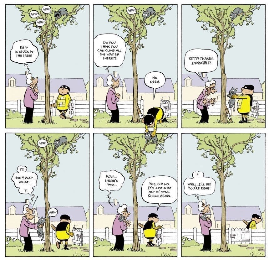 Lentejitas's tweet image. Mecánica cuántica para principiantes, en formato cómic : el gato de Schrödinger. No me canso nunca de verlo :-)