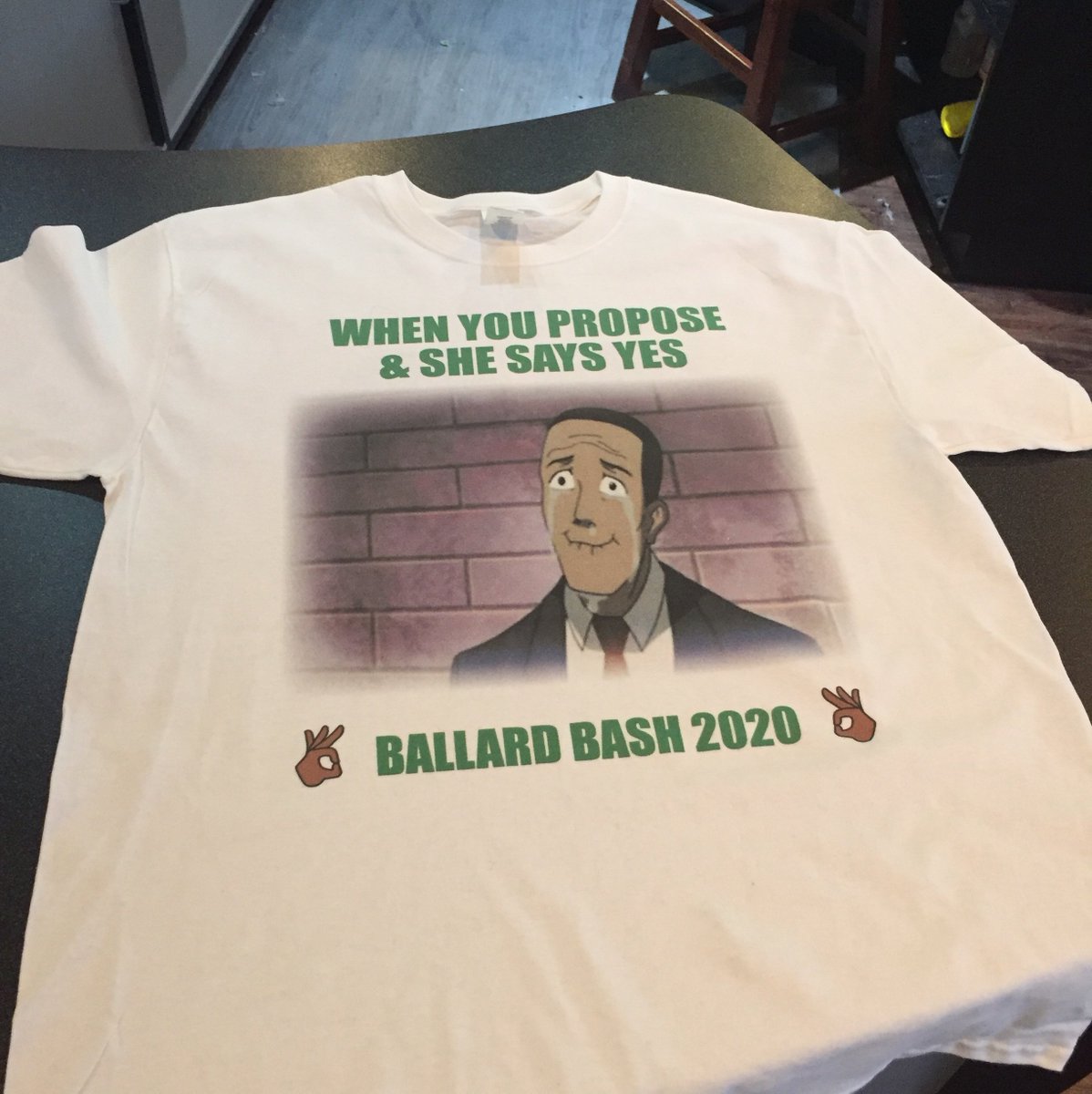 If your future husband doesn’t feel this way after proposing..he needs to think again!
This is just one of the many great shirts we get to do! Come get something unique for any occasion &amp; cater to all of your inside jokes between friends 👫👭👬 #customshirts #brandon #valrico