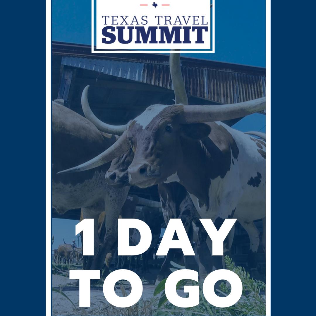 txtravelnews's tweet photo. REMINDER! The Annual Texas Travel Summit is less than a day away. Join us for the largest annual gathering of Texas Travel professionals.
.
https://t.co/TPqvkMmlEF
.
#txsummit19 #forthworthtx #ttia #ttia19 #texastravel #networking #countdown #seefortworth @VisitFortWorth https://t.co/wKadFfKsMS
