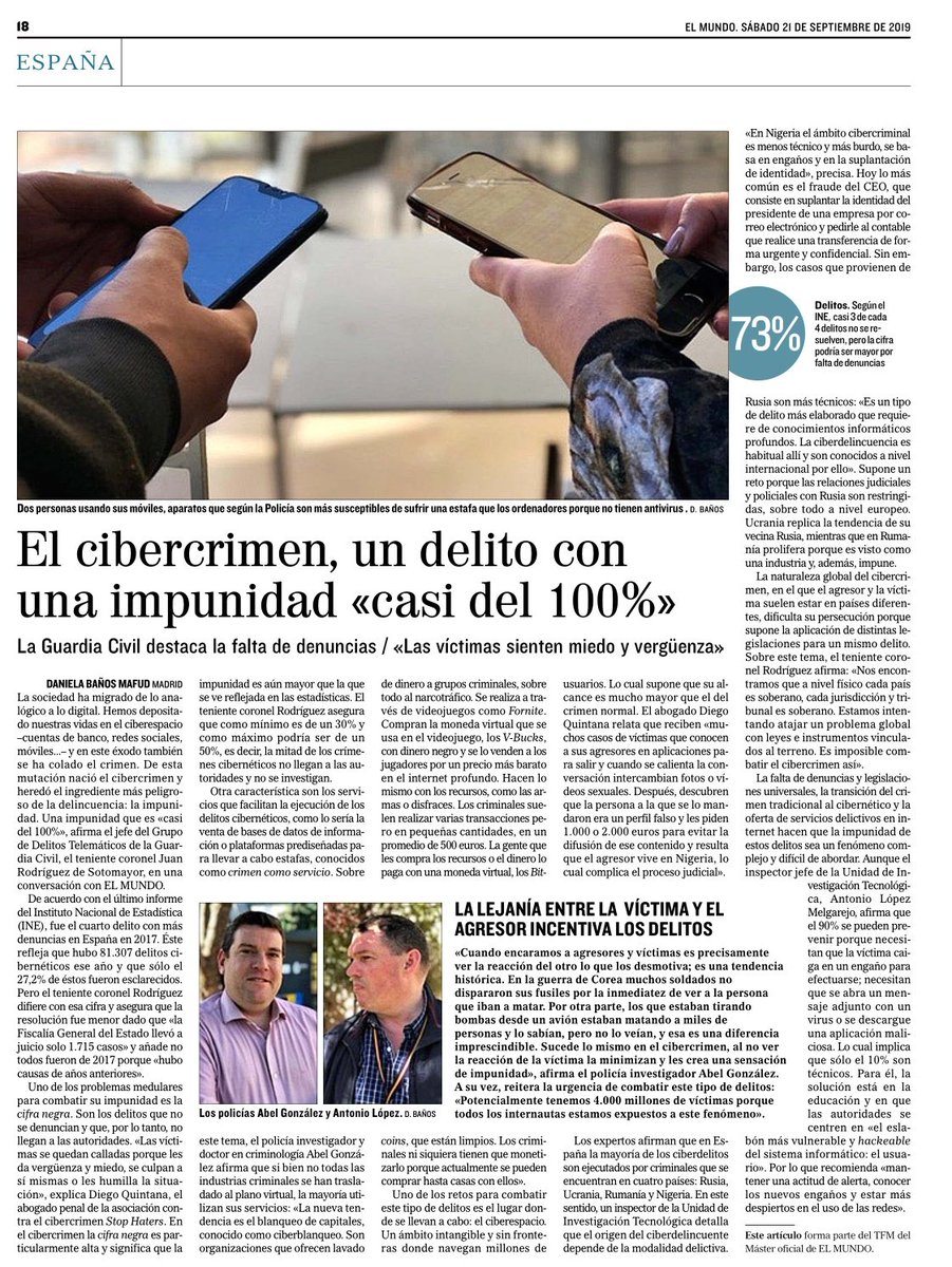 InakiOrtega's tweet photo. El cibercrimen tiene una impunidad de casi el 100% #ProgramaCiberseguridad @deustoDBS @deusto #Madrid https://t.co/PqdI0UkmPO https://t.co/elU5UickmY