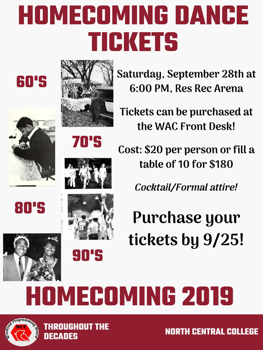 Don’t forget to pick up your Homecoming Dance tickets before it’s too late! You won’t want to miss it!