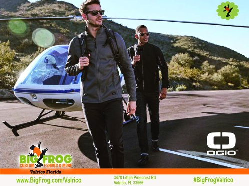 Up your street vibe with a sophisticated OGIO jacket. With a unique combination of refinement and edge, each jacket creates a sharp look for any occasion. Available at Big Frog in Valrico. #CustomApparel #Embroidery