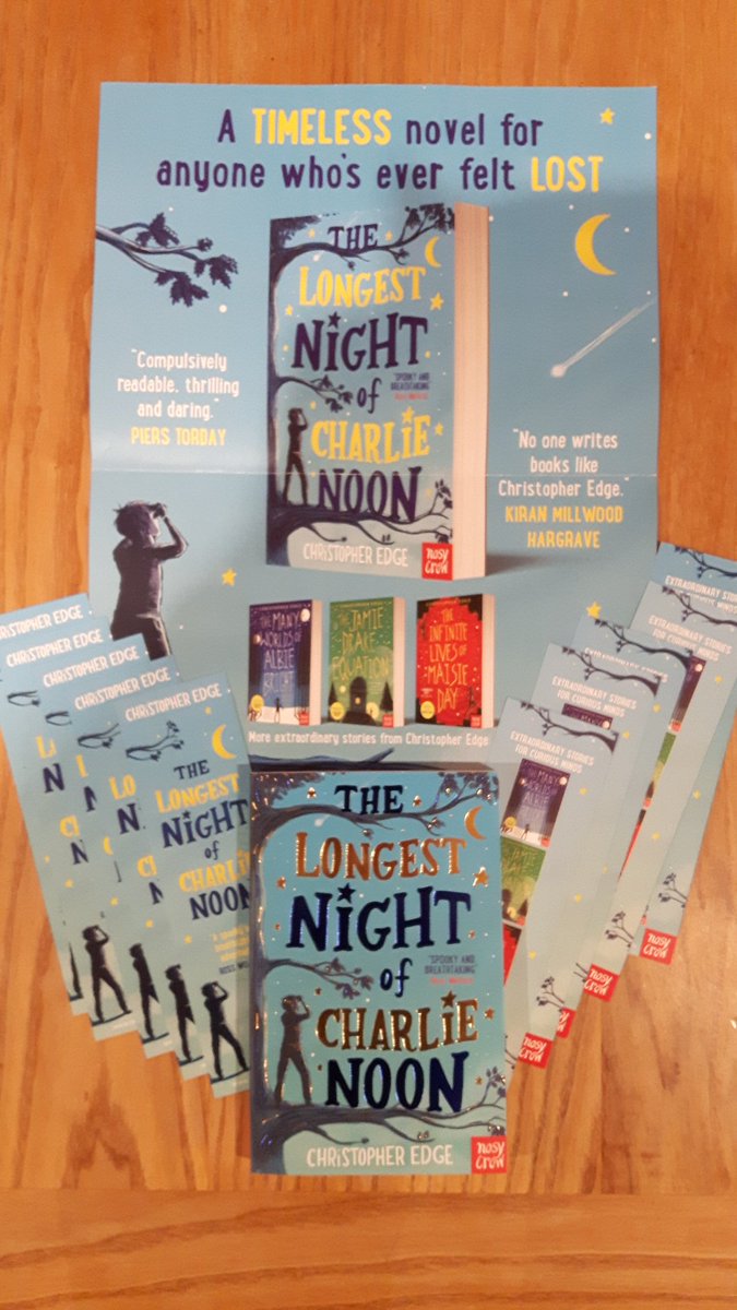 edgechristopher's tweet photo. It's been so wonderful to hear about teachers using my books in their classrooms this term, so wanted to run a #giveaway to give a UK school the chance to win a signed poster, class set of bookmarks and a signed copy of The Longest Night of Charlie Noon. Details in next tweet... https://t.co/O2E1VR4xwP