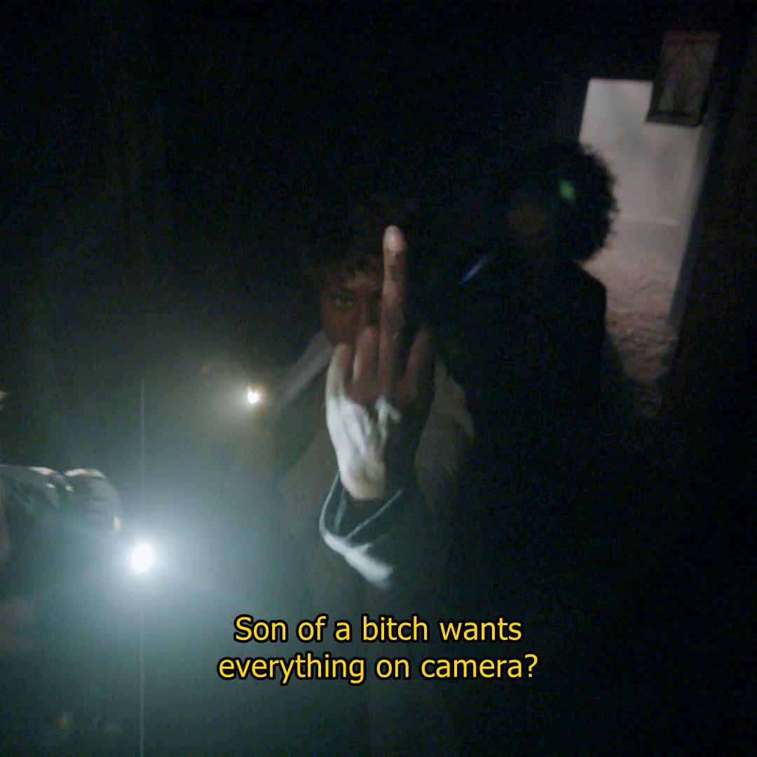 Lee Harris: "Son of a bitch wants everything on camera?" (while showing her middle finger for the camera)