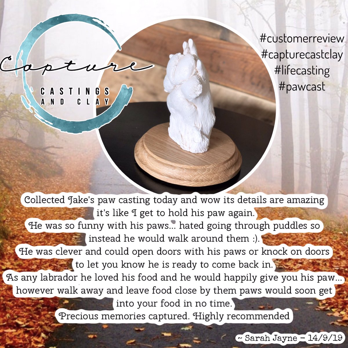 capturecastclay's tweet image. We are just delighted that Jake’s family are so happy with his Paw Casting. What a privilege to have met Jake and to preserve this detail for his loved ones. May it provide a lifetime of comfort and happy memories 🤗 🐾 🌈 
#lifecasting #pawcasting #capturetoday @capturecastclay