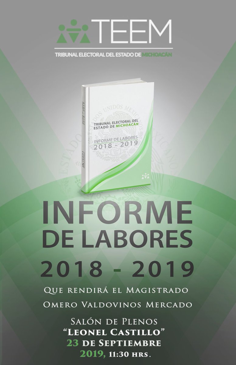 teemichmx's tweet photo. Invitación para el informe de labores del Magistrado Presidente Omero Valdovinos Mercado. https://t.co/8K42t5LxsU