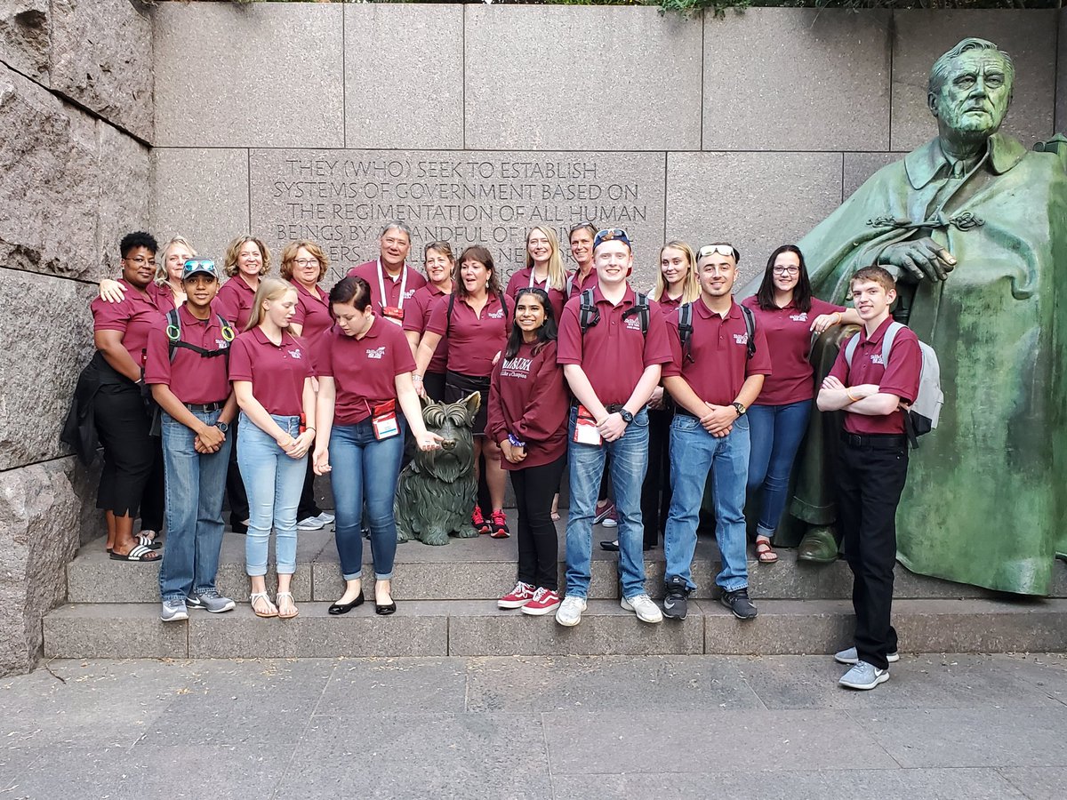 After a day of WLTI training on to the evening monument tour. FDR and MLK, with the New York delegation!