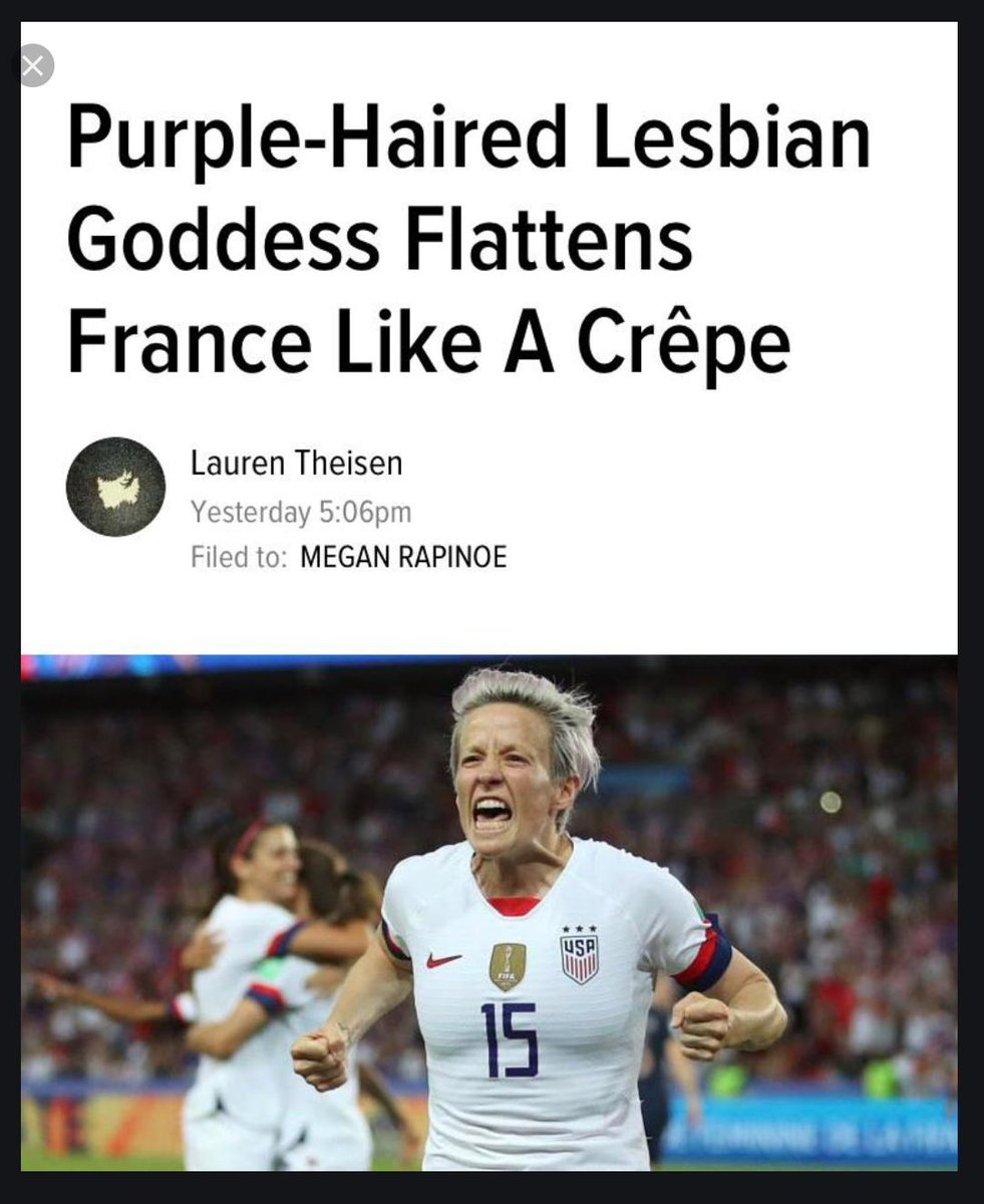 TheDebr1's tweet photo. @SuzyWrack @FIFAWWC I will always believe the goal that @mPinoe scored in the first 5 of this match was the most important of the #FIFAWWC and dictated what was to come from @USWNT While I respect all 3, #Pinoe was a difference-maker on the biggest stage #niceartwork https://t.co/jNR0148Y8m