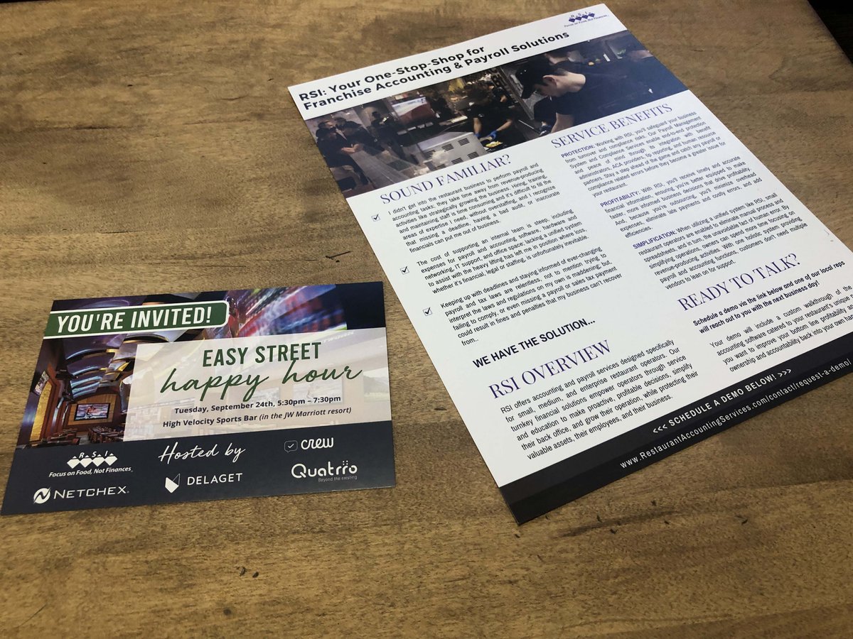RASInc_'s tweet photo. We are so excited for #FRANMAC!! 
Be sure to join us + @Delaget for an Easy Street Happy Hour on Tuesday 9/24 from 5:30pm-7:30pm at High Velocity Sports Bar at the JW Marriott resort! 
Let's work together to strengthen sales, profits, + the value of @tacobell #Franchise owners. https://t.co/7k0xswTCQ4