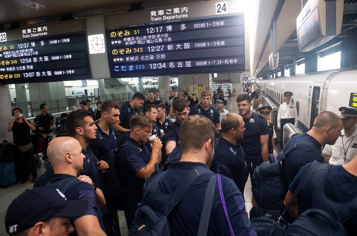 Scottish Rugby With Four Tonnes Of Kit And Cargo Loaded On The Freight Post Match The Scotland Squad Boarded A High Speed Shinkansen This Morning For Kobe Where We Face