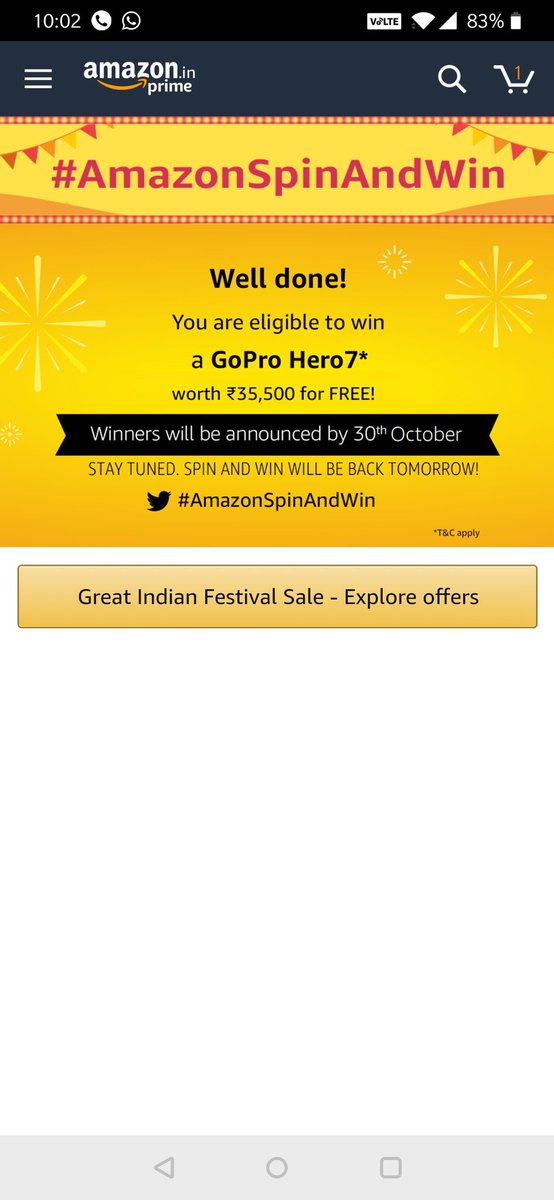 singhania6's tweet photo. #AmazonSpinAndWin https://t.co/c4gFWc8qh8