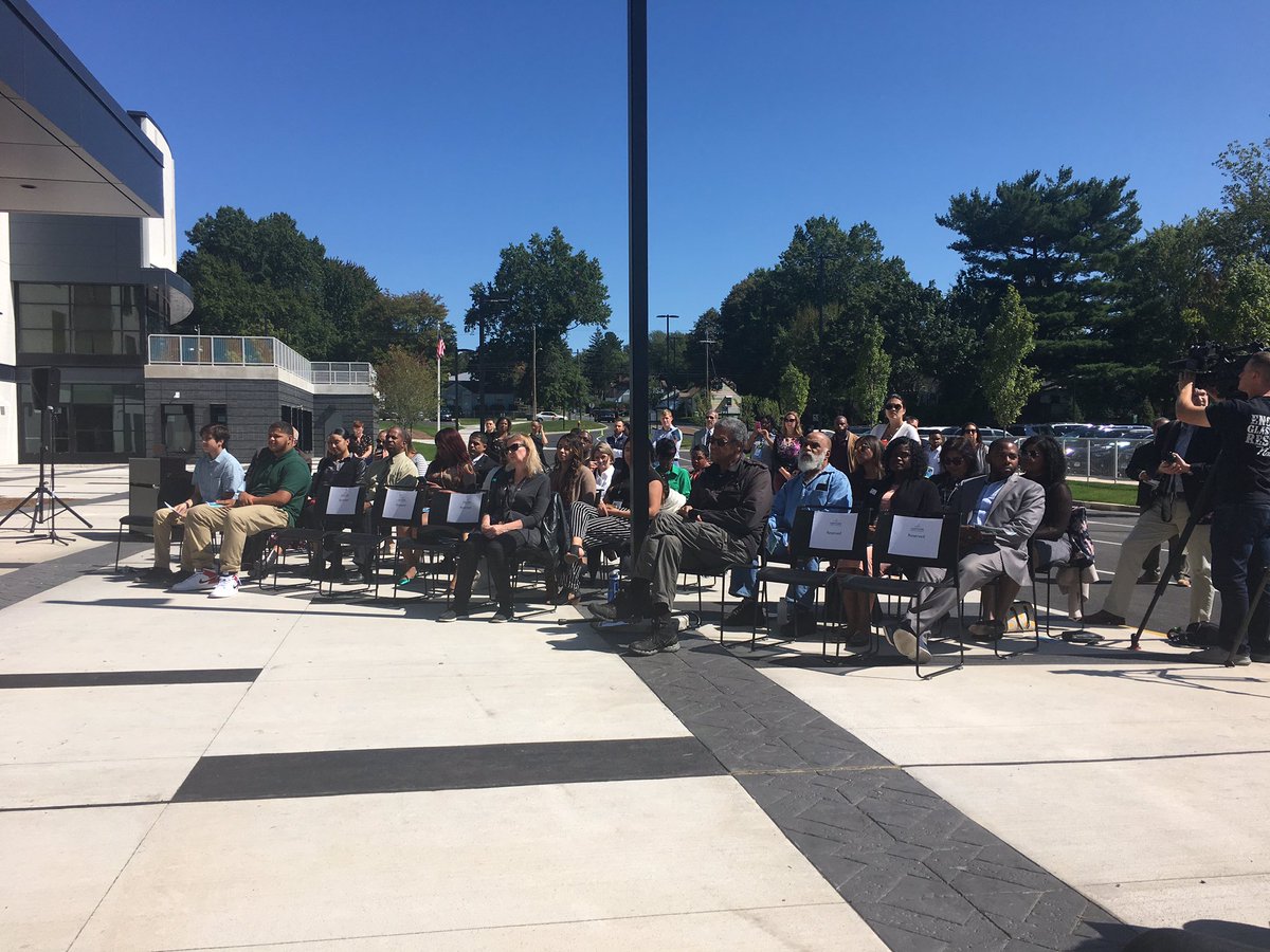 Celebrating the re-opening of Weaver. Students sing, dance and cut the ribbon. Hartford’s mayor, the Community and Community partners are part of the celebration.