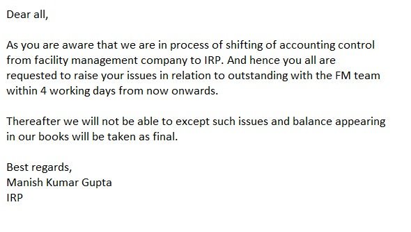 lotus_zing's tweet photo. 📌📌📌
Dear residents please go through the message from Manish Kumar Gupta (IRP). Please act accordingly. @ManishGupta_FCA https://t.co/KoBaephtB5
