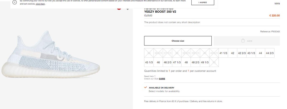 courir yeezy cloud white