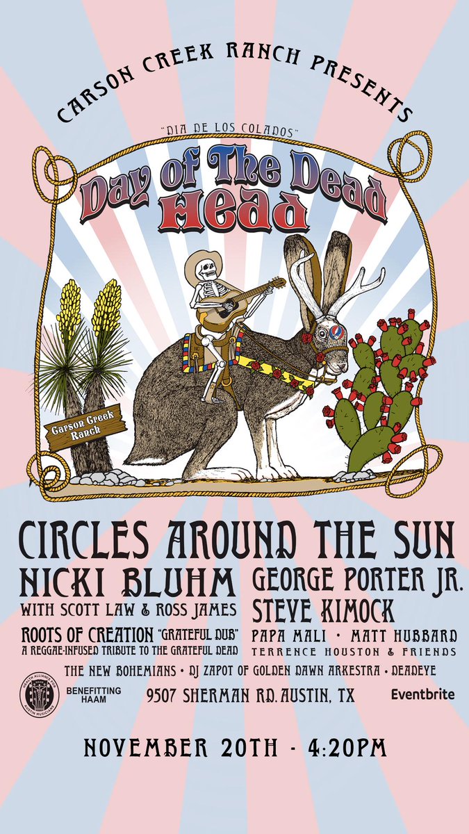 KimockMusic's tweet photo. ⚡NEW SHOW ANNOUNCEMENT!⚡
Steve will be joining DARK HALLOW feat #GeorgePorterJr @PapaMali #MattHubbard #TerrenceHouston & friends on Nov 2 at #DayOfTheDeadhead at @CarsonCreek Ranch in #Austin, TX. #GratefulDead #NealCasal. Tix are on sale now! https://t.co/NyxgmeulSj