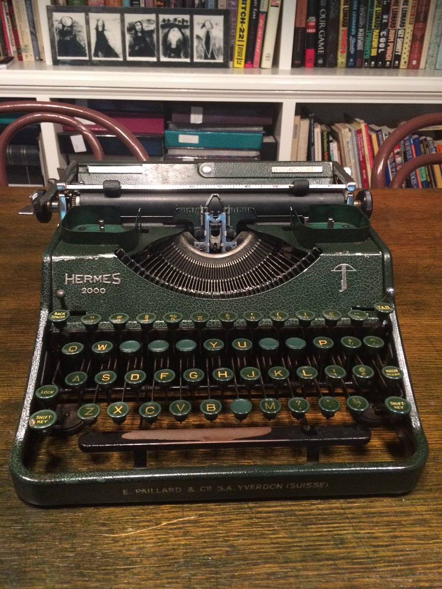 GreatDismal's tweet image. The 1927 Hermes 2000 portable Neuromancer was written on. Hemingway-grade unit that had belonged to my wife’s step-grandfather, quite the chap.