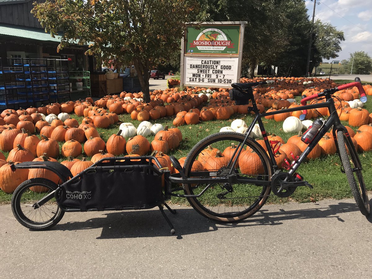 Playlord77's tweet photo. It’s harvest time! Loading up the trailer at Mosborough Country Market.

#burley #trekbikes #getoutside #lifeonabike https://t.co/lFMRcSAgiE